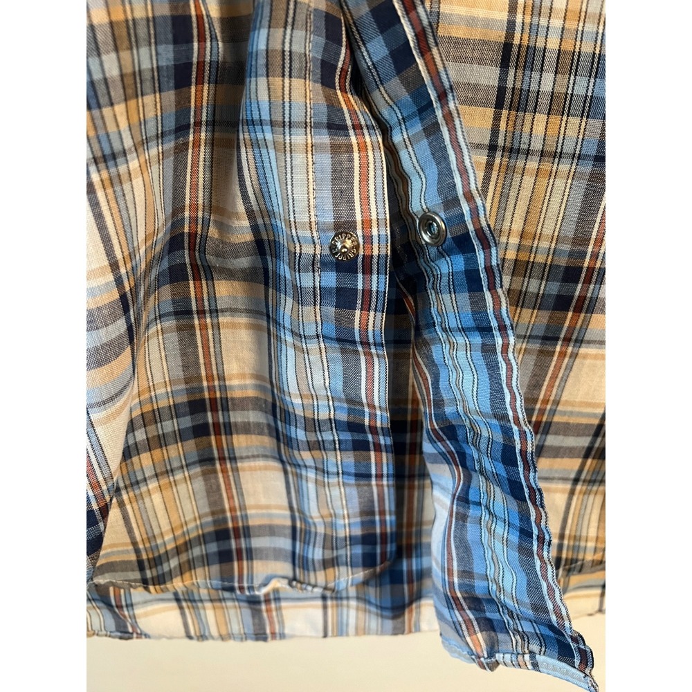 Levi's Regular Fit Plaid Snap Button Western‎ Cowboy Shirt Mens Size Medium - Picture 4 of 8